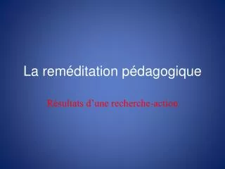 la rem ditation p dagogique