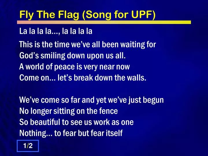 fly the flag song for upf