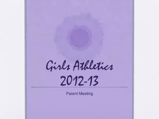 Girls Athletics 2012-13