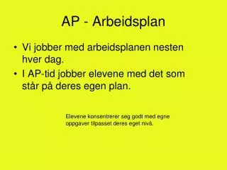 ap arbeidsplan