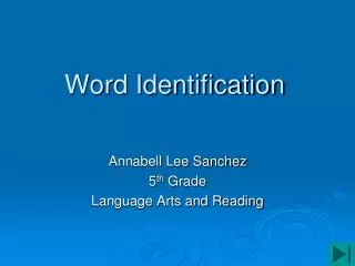 Word Identification