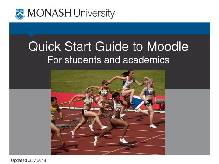 quick start guide to moodle for students and academics