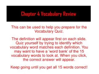 Chapter 4 Vocabulary Review