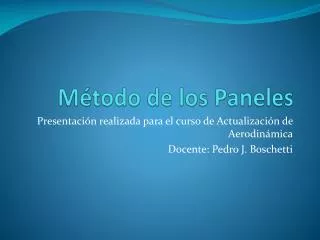 m todo de los paneles