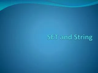 SET and String