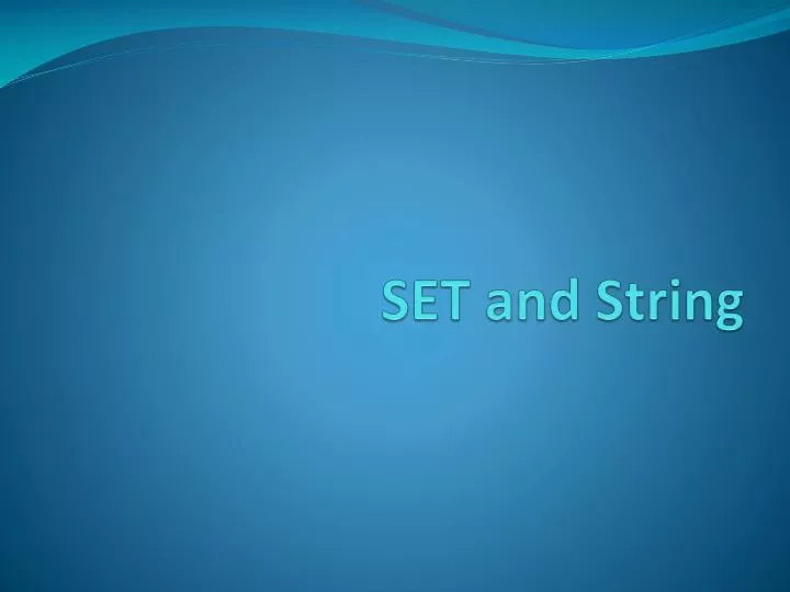 set and string