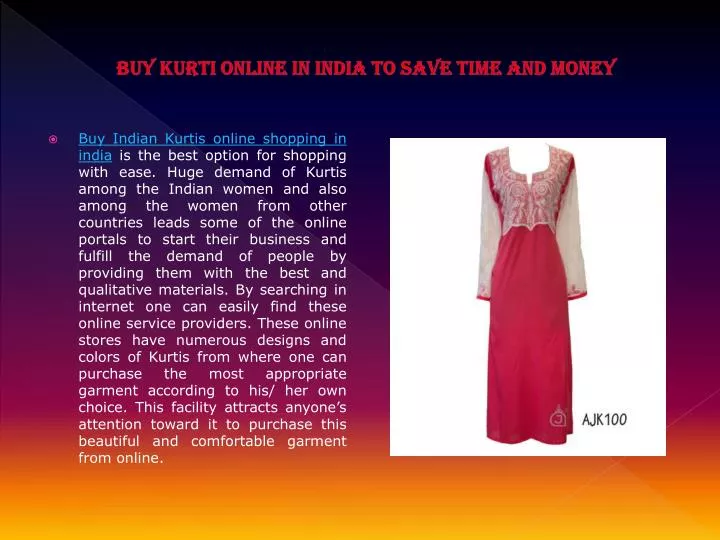 buy kurti online in india to save time and money