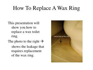 How To Replace A Wax Ring