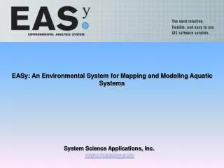 EASy: An Environmental System for Mapping and Modeling Aquatic Systems