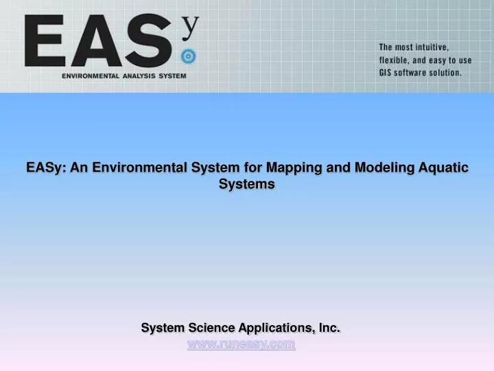 easy an environmental system for mapping and modeling aquatic systems