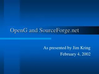 OpenG and SourceForge