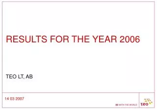 RESULTS FOR THE YEAR 2006