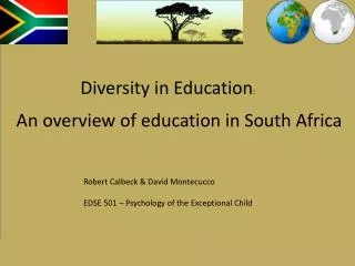 An overview of education in South Africa