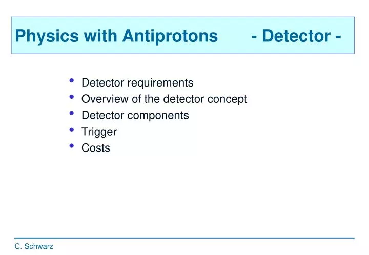 physics with antiprotons detector