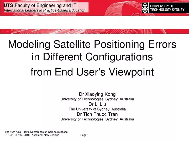 modeling satellite positioning errors in different configurations from end user s viewpoint