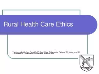 Rural Health Care Ethics