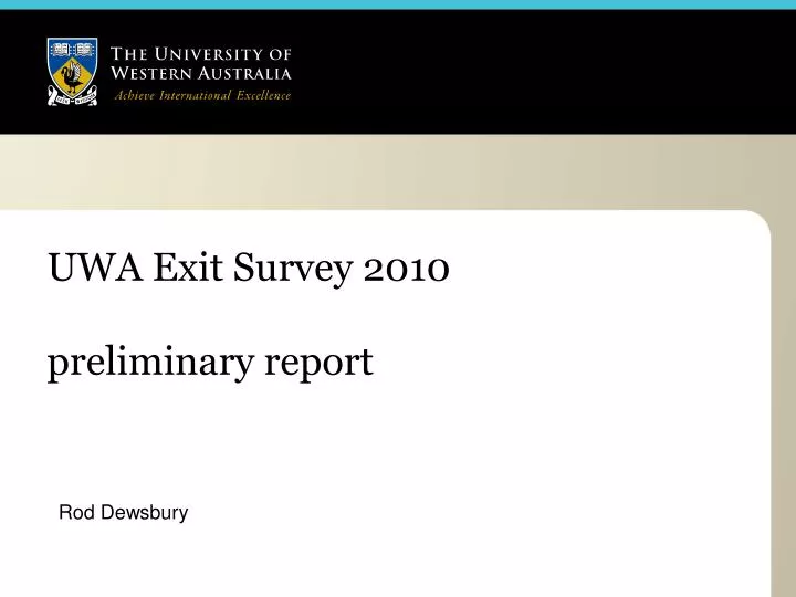 uwa exit survey 2010