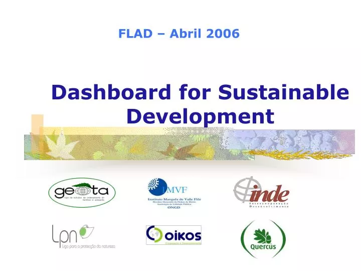 dashboard for sustainable development