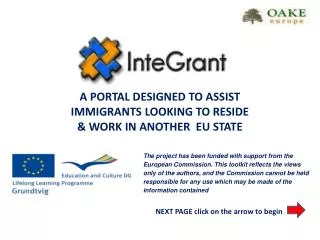 A PORTAL DESIGNED TO ASSIST IMMIGRANTS LOOKING TO RESIDE &amp; WORK IN ANOTHER EU STATE