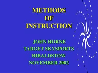 METHODS OF INSTRUCTION