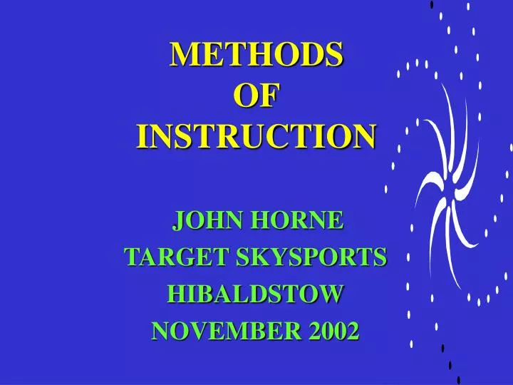 methods of instruction