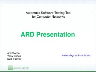 Automatic Software Testing Tool for Computer Networks