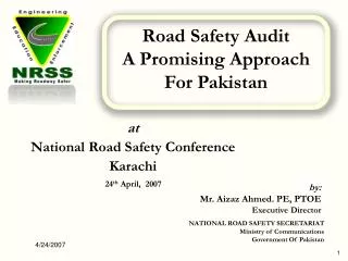 at National Road Safety Conference Karachi