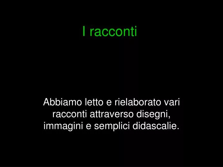 i racconti