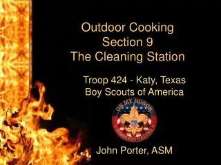 Outdoor Cooking Section 9 The Cleaning Station