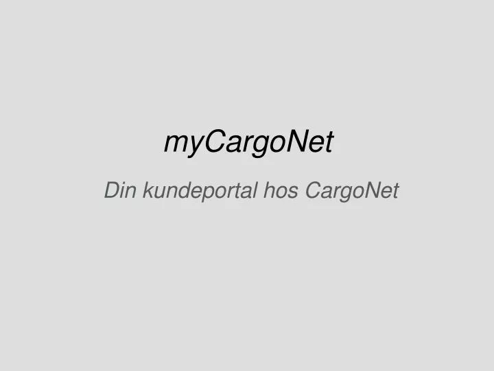 mycargonet