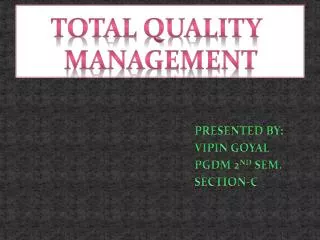 TOTAL QUALITY 	 MANAGEMENT