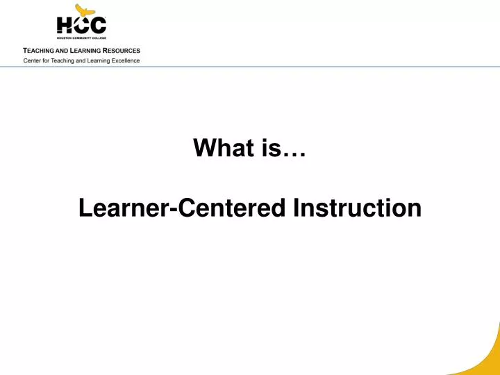 what is learner centered instruction