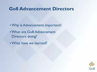 Go8 Advancement Directors