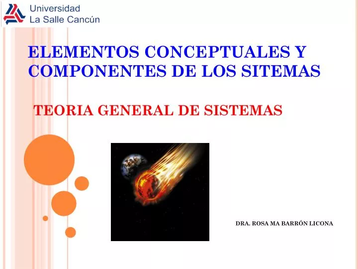 elementos conceptuales y componentes de los sitemas