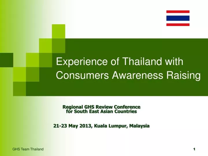 experience of thailand with consumers awareness raising