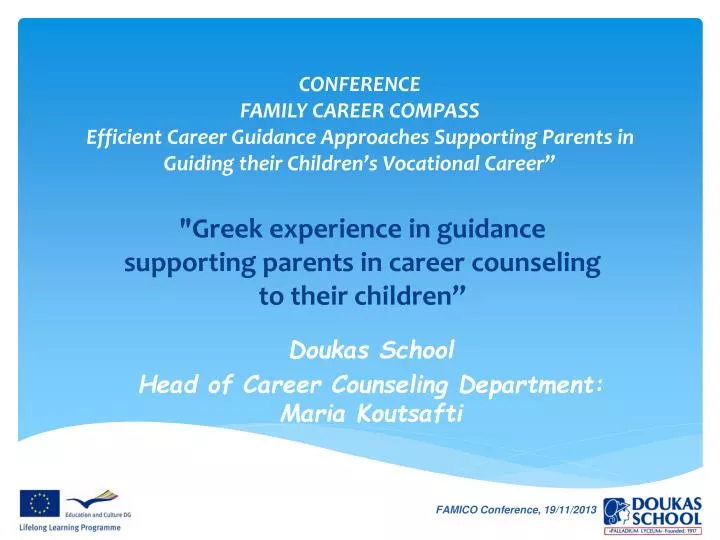 greek experience in guidance supporting parents in career counseling to their children