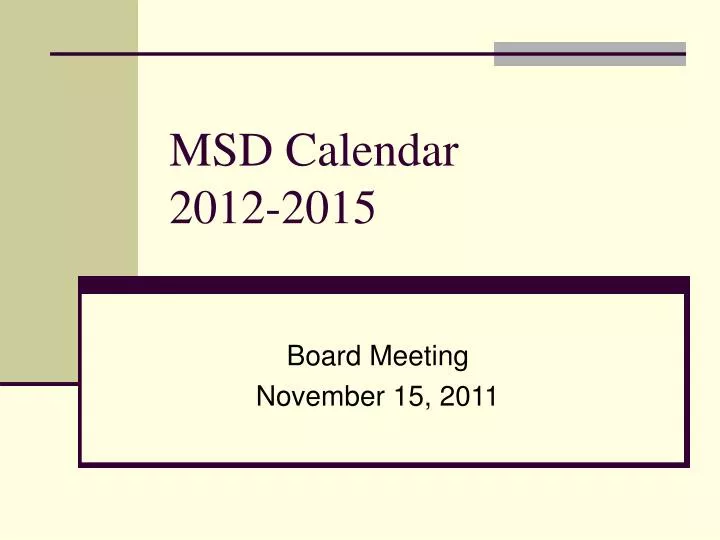 msd calendar 2012 2015