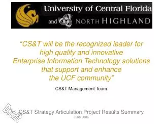 CS&amp;T Strategy Articulation Project Results Summary June 2006