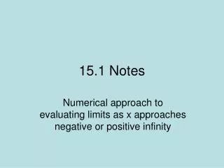 15.1 Notes