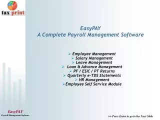 EasyPAY A Complete Payroll Management Software