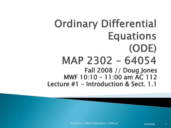 ordinary differential equations ode map 2302 64054