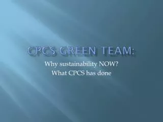 CPCS Green Team:
