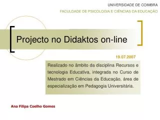 projecto no didaktos on line