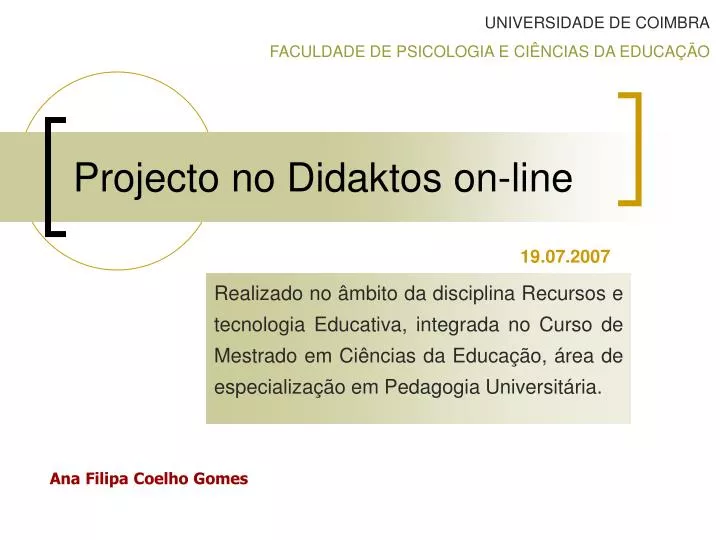 projecto no didaktos on line
