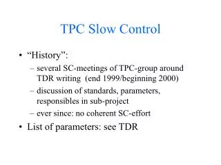 TPC Slow Control