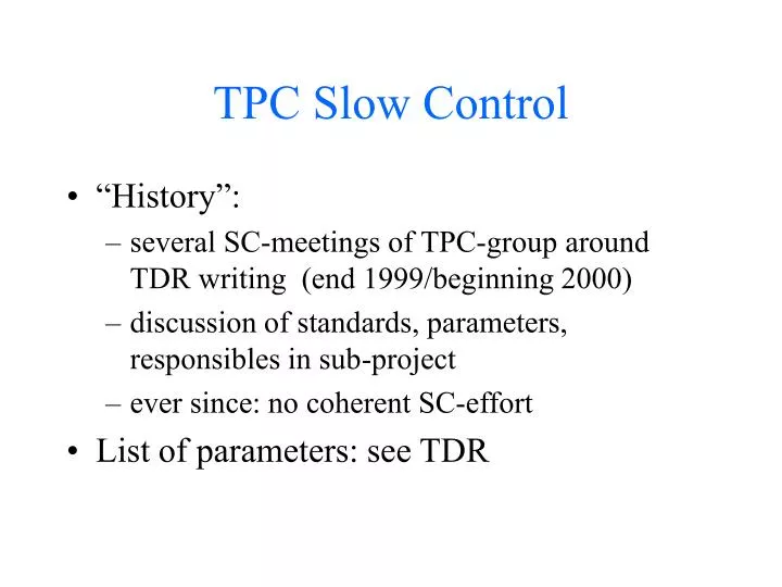 tpc slow control
