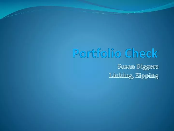 portfolio check