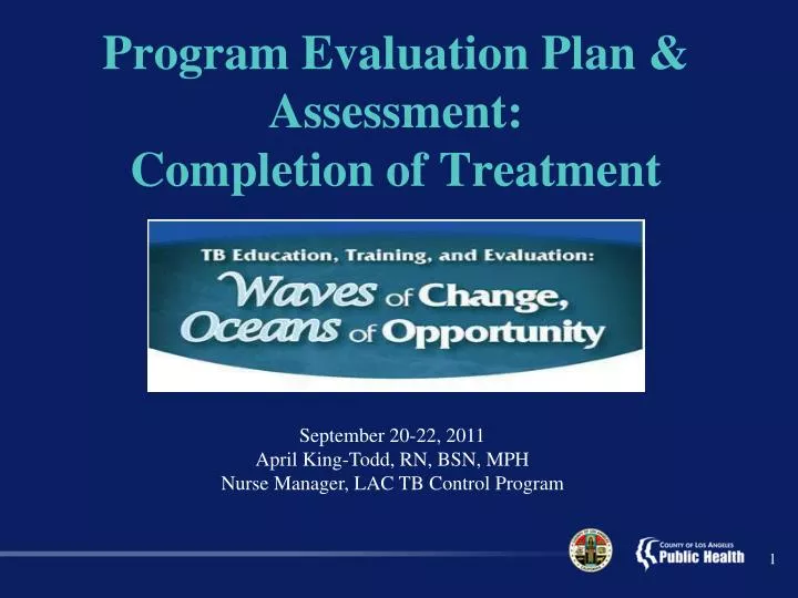 program evaluation plan assessment completion of treatment