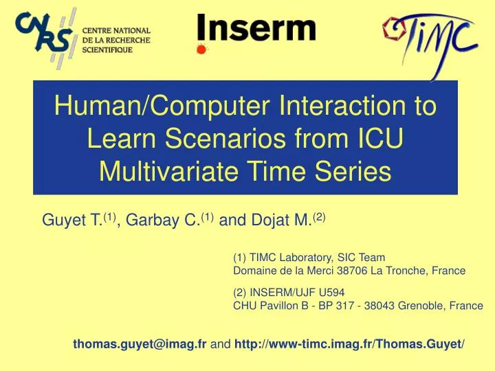 human computer interaction to learn scenarios from icu multivariate time series
