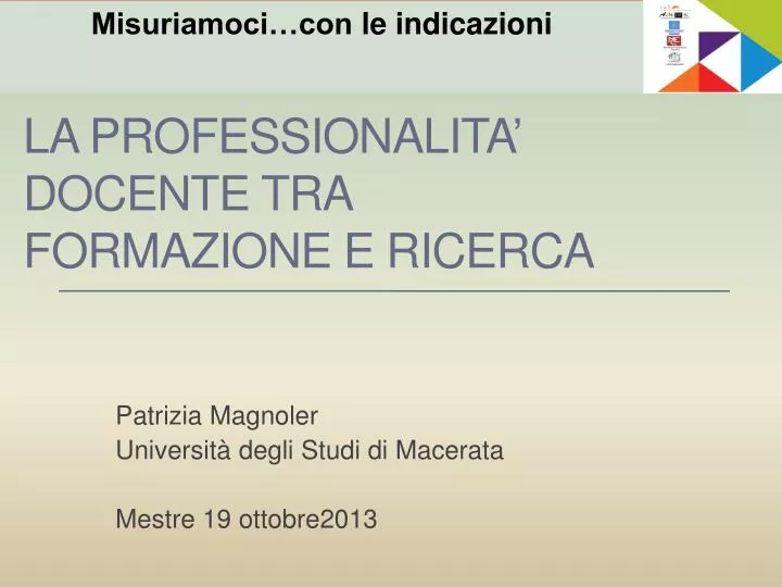 la professionalita docente tra formazione e ricerca